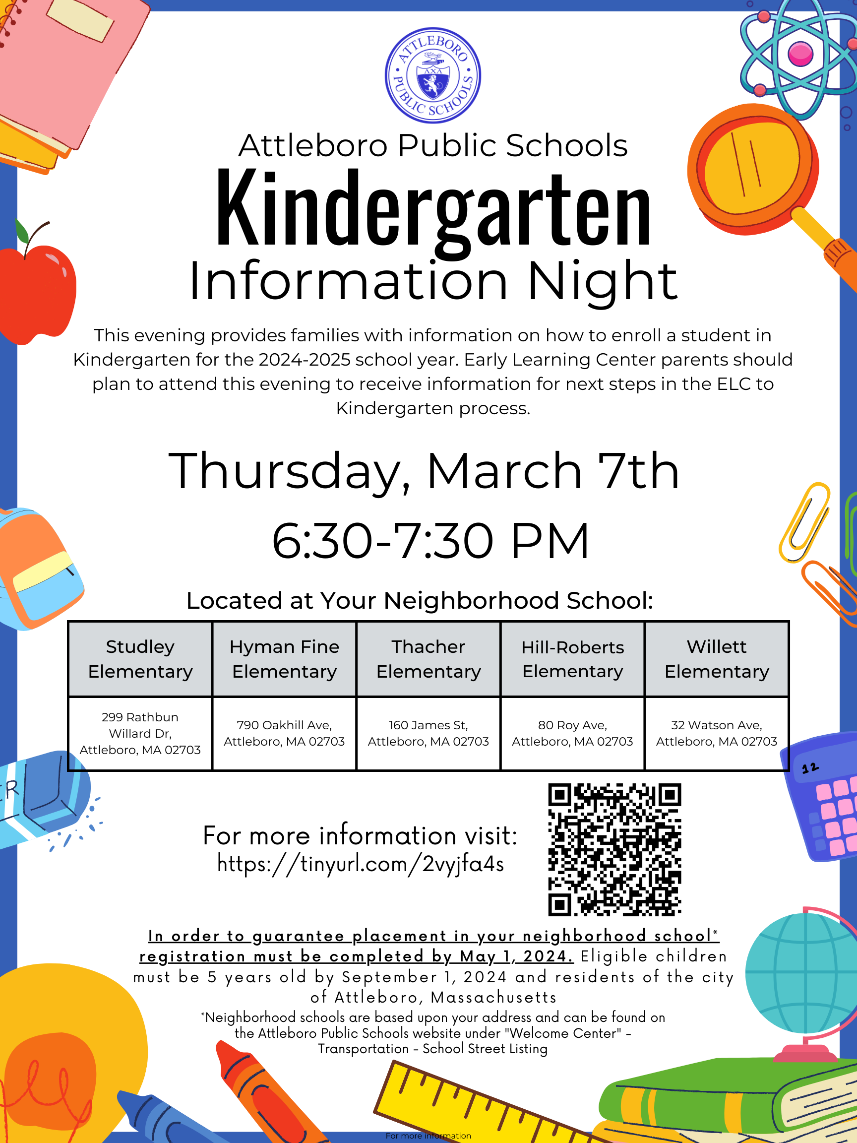 Kindergarten Registration 20242025 APS Center