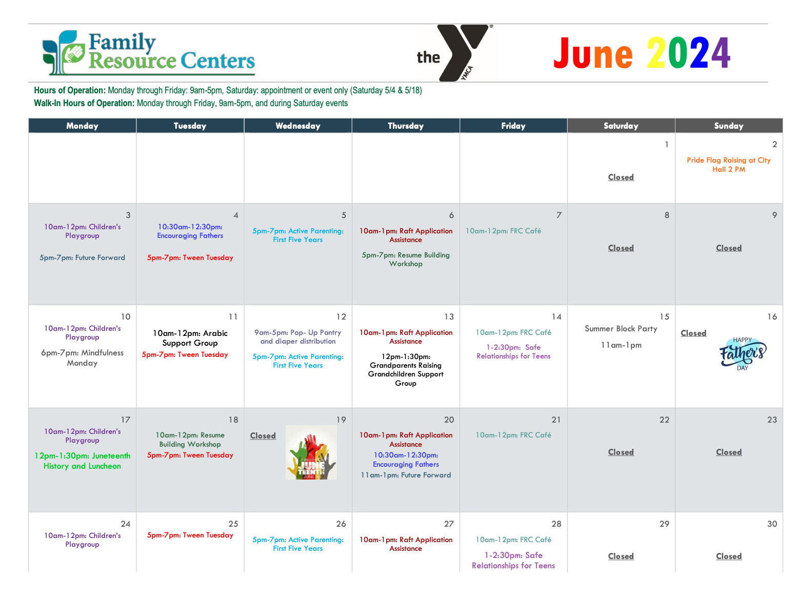 FRC June Calendar
