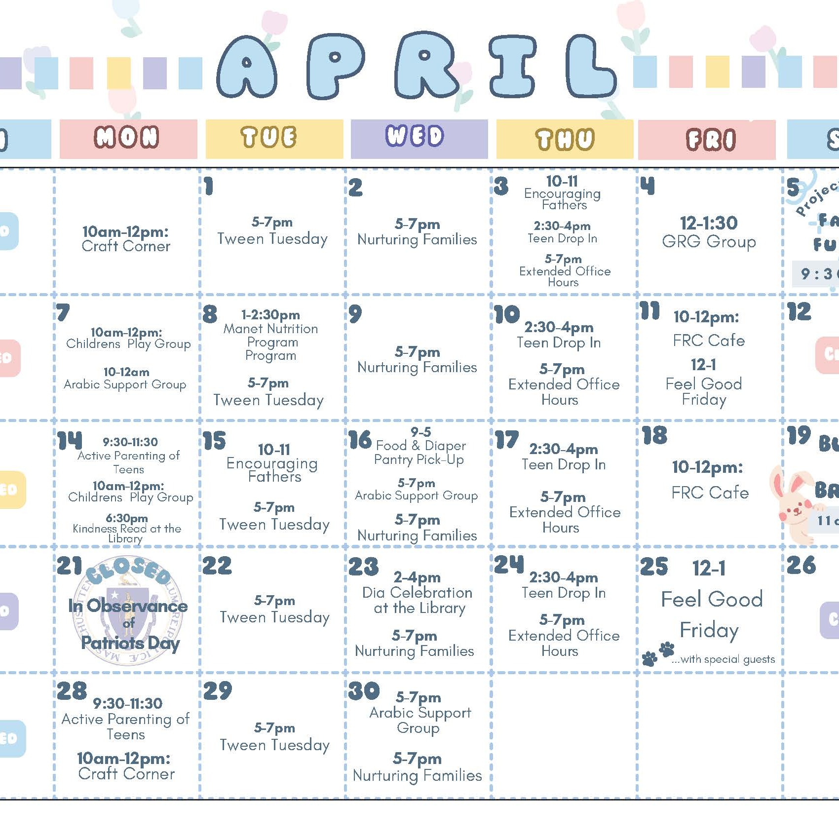 April FRC calendar 1