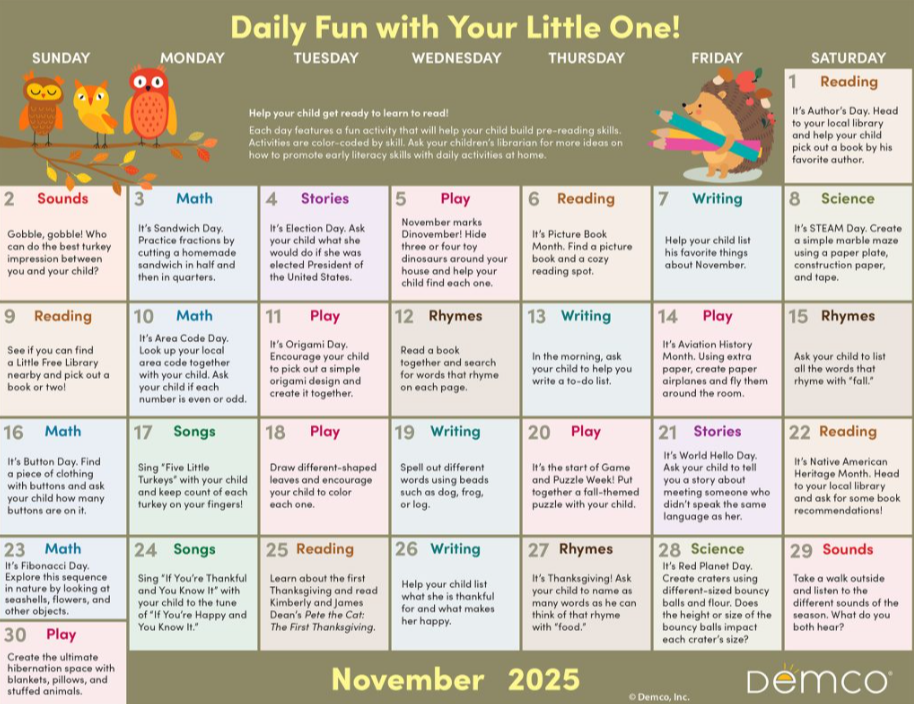 November Early Literacy