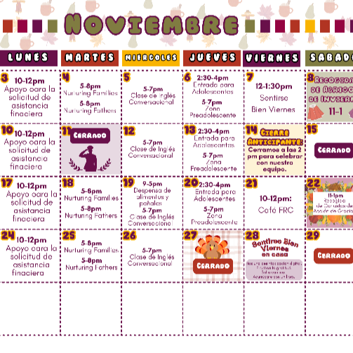 October FRC Calendar 2