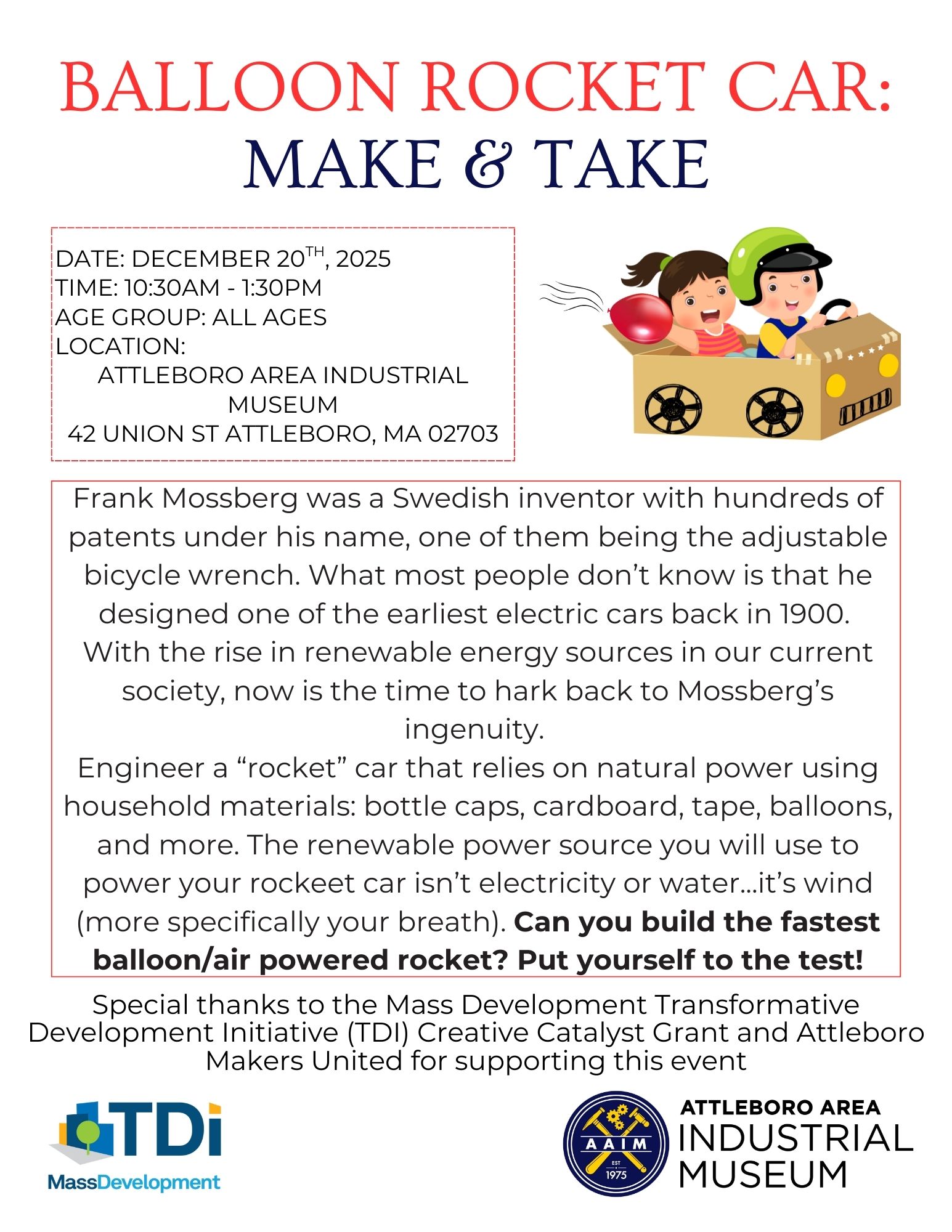 Balloon Rocket Car: Make & Take