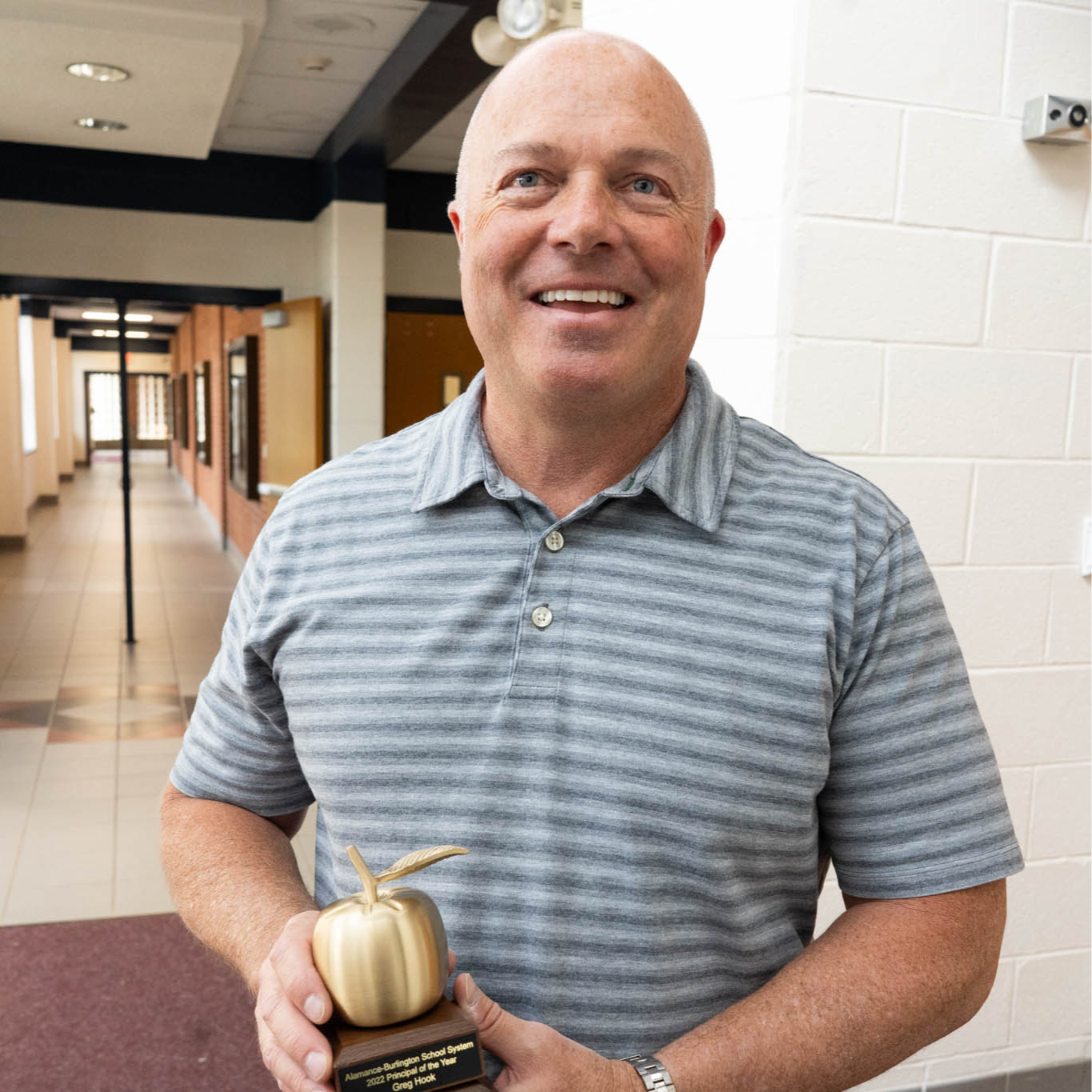 Greg Hook, ABSS Principal of the Year Golden Apple Trophy 