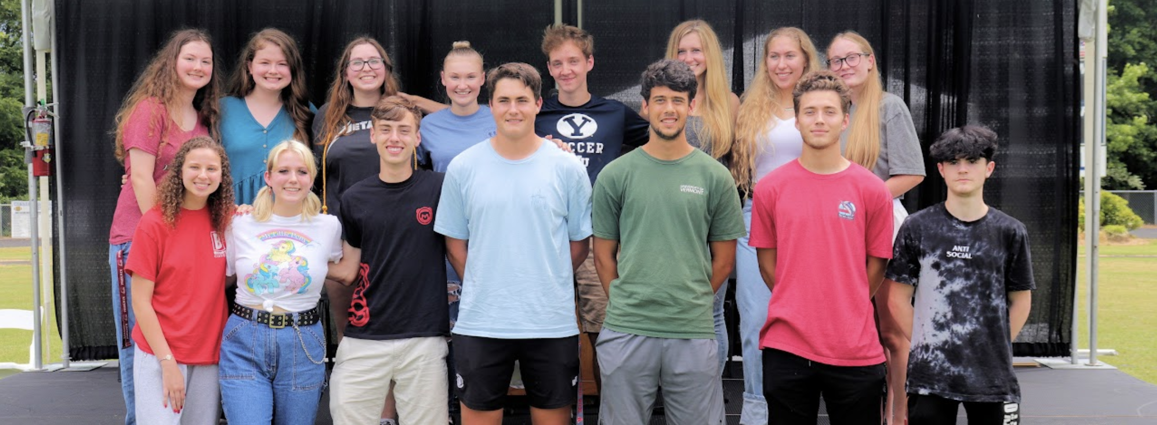 Group photograph of the first graduating class of Dual Language students in ABSS