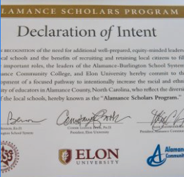 An Alamance Scholars declaration of intent