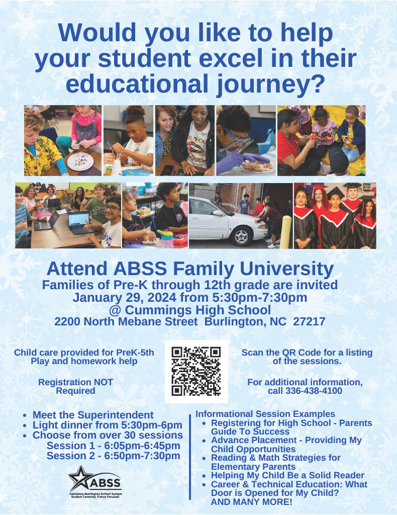 Flyer summarizing the Family University event information found on this website