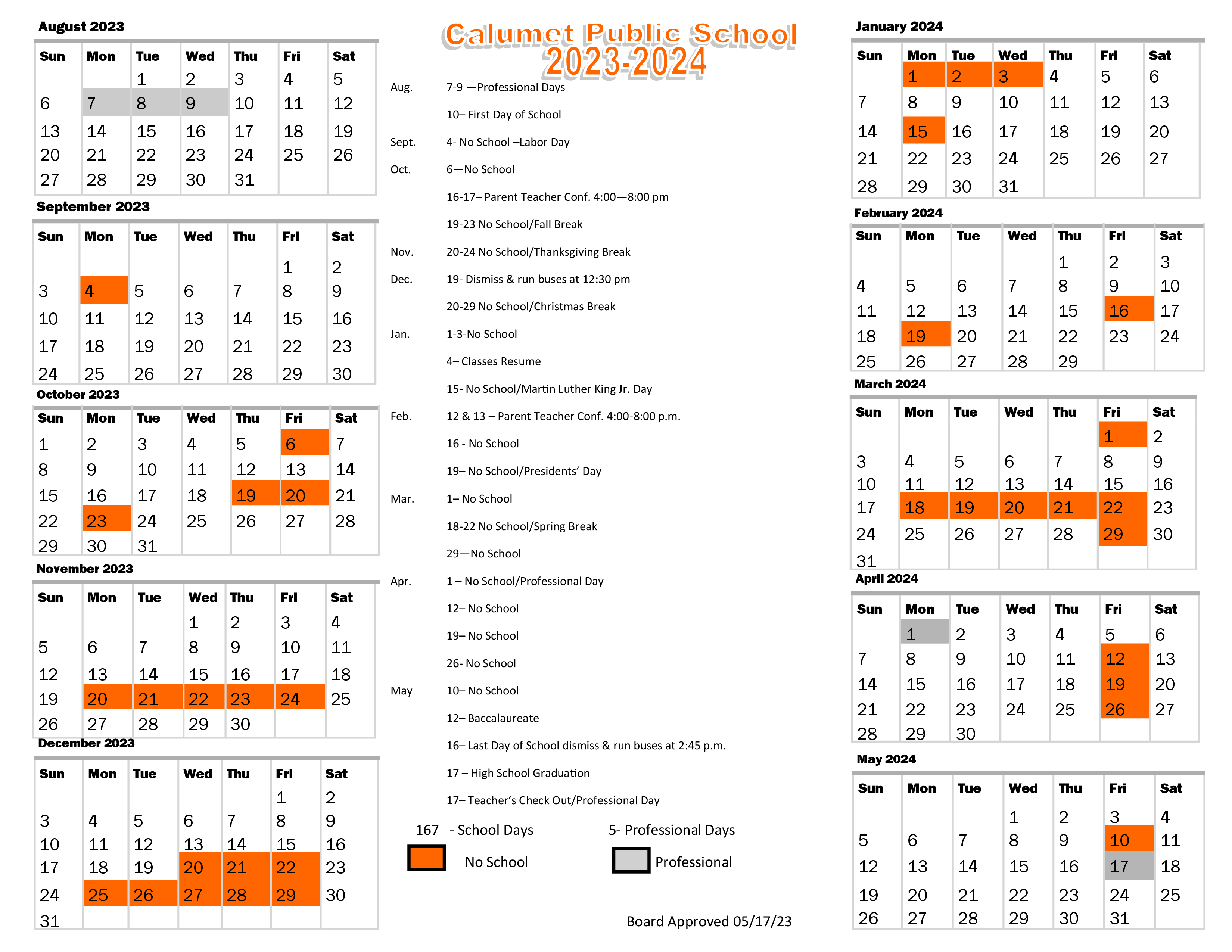 23 24 School Calendar CALUMET PUBLIC SCHOOLS
