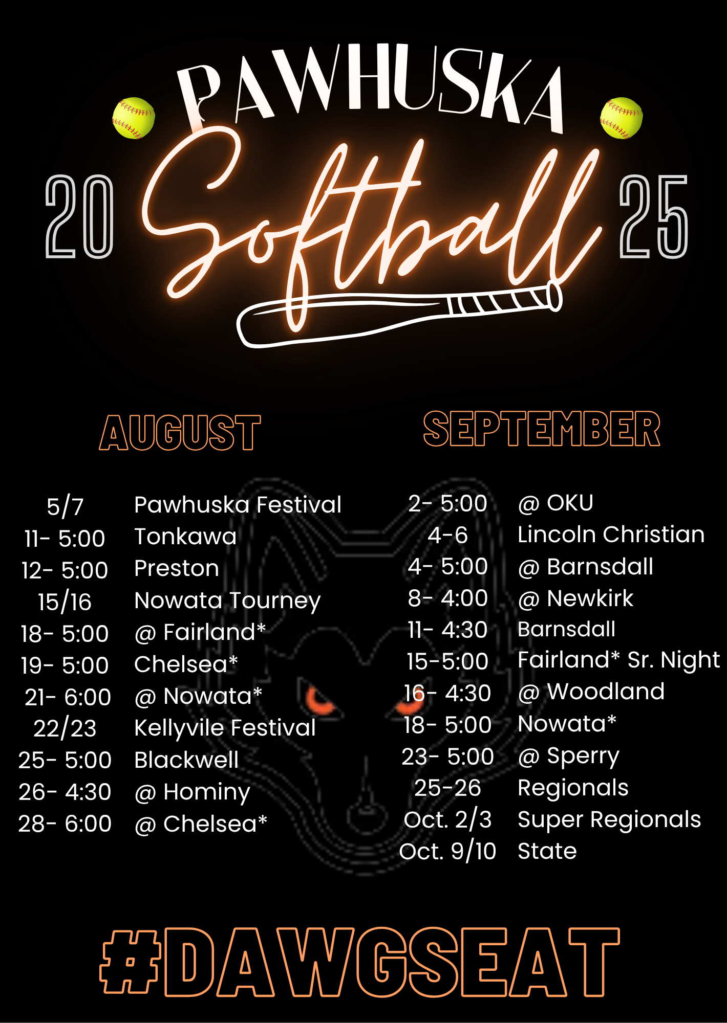 High School Softball Schedule 2025