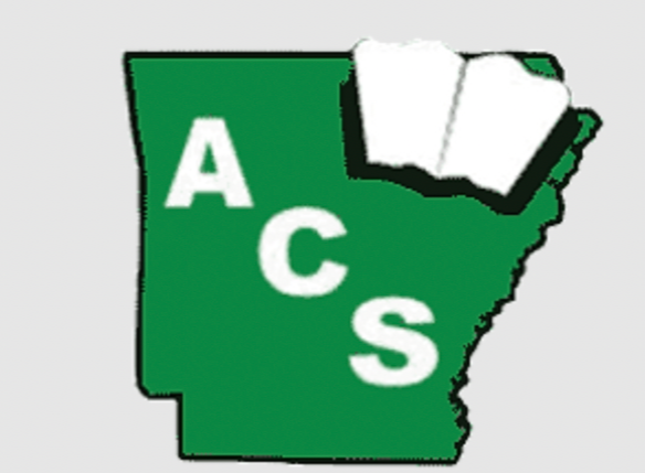 Arkansas state with the initials ACS