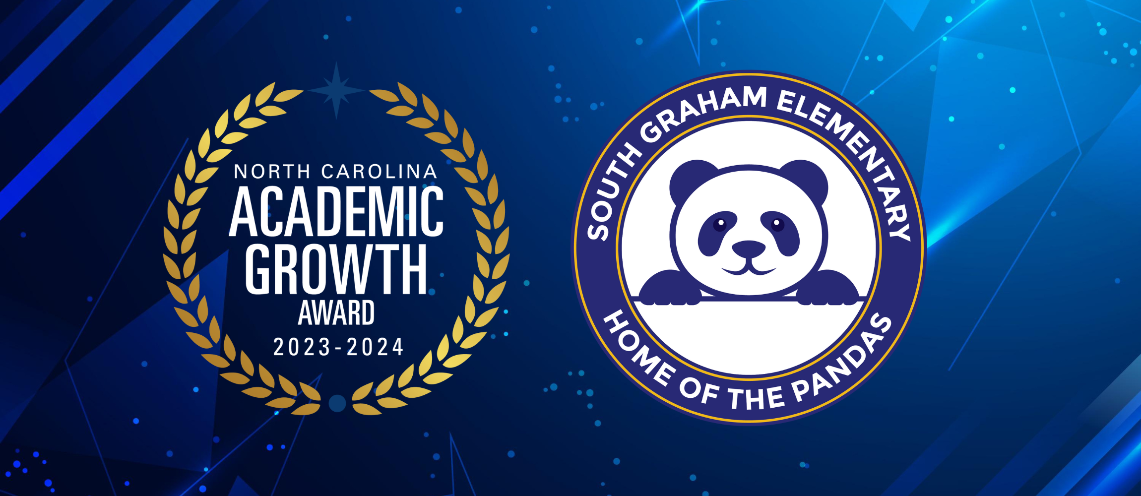 Academic Growth Award and South Graham Logo on a blue background