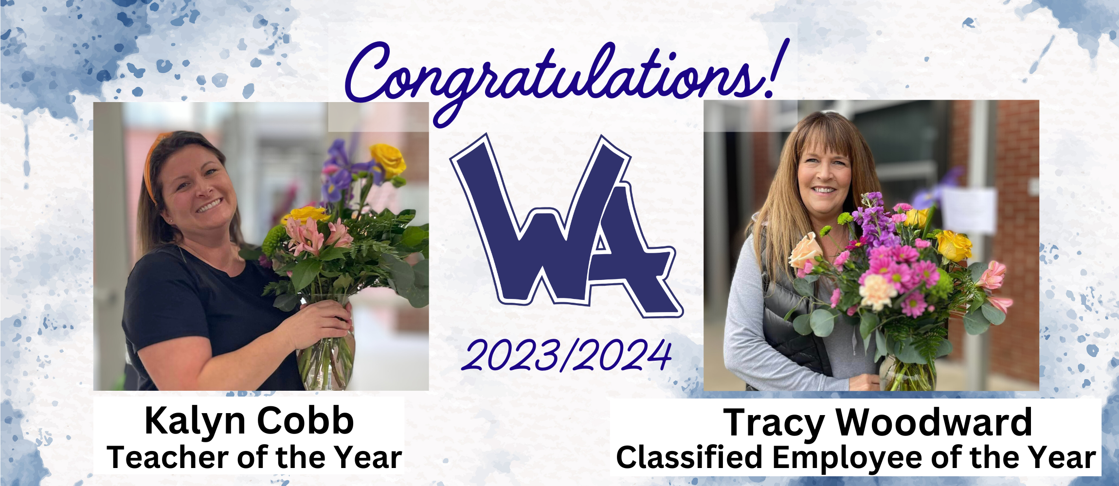 Congratulations to our teacher of the year and the classified employee of the year