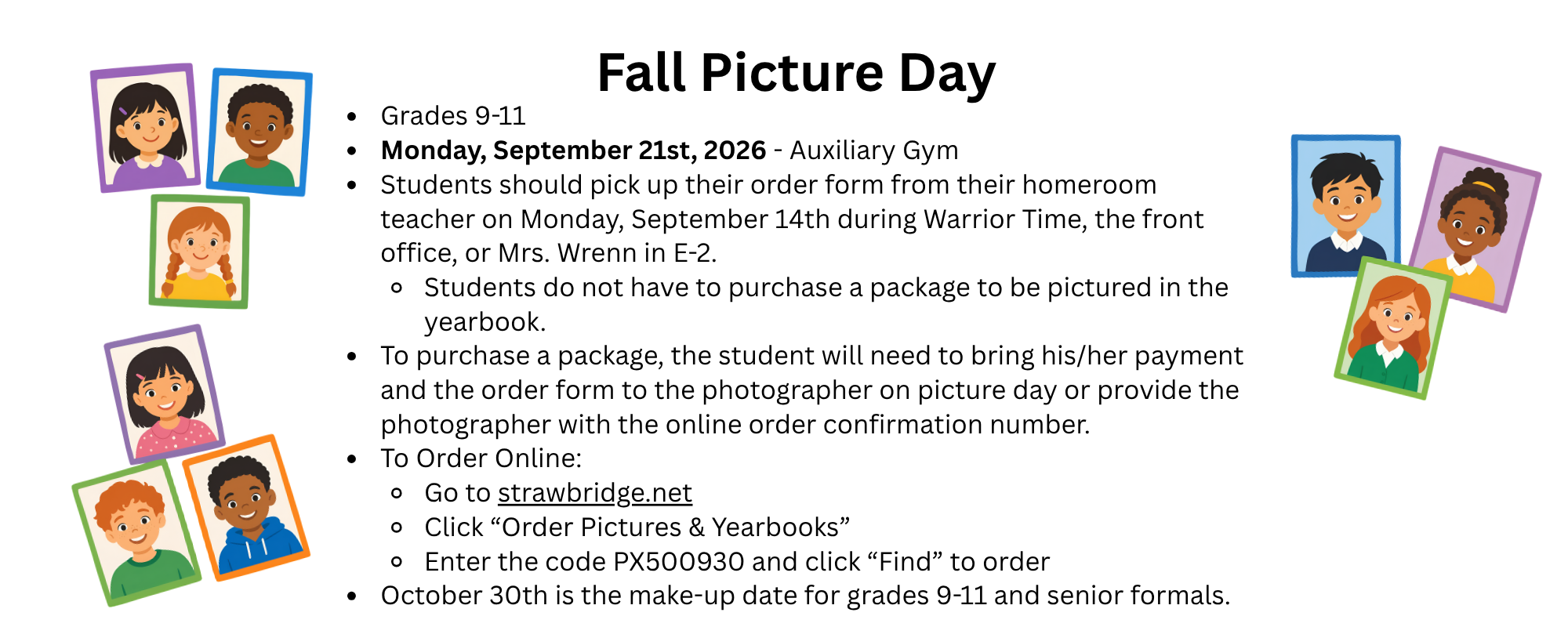 Fall Picture Day 9/21/26