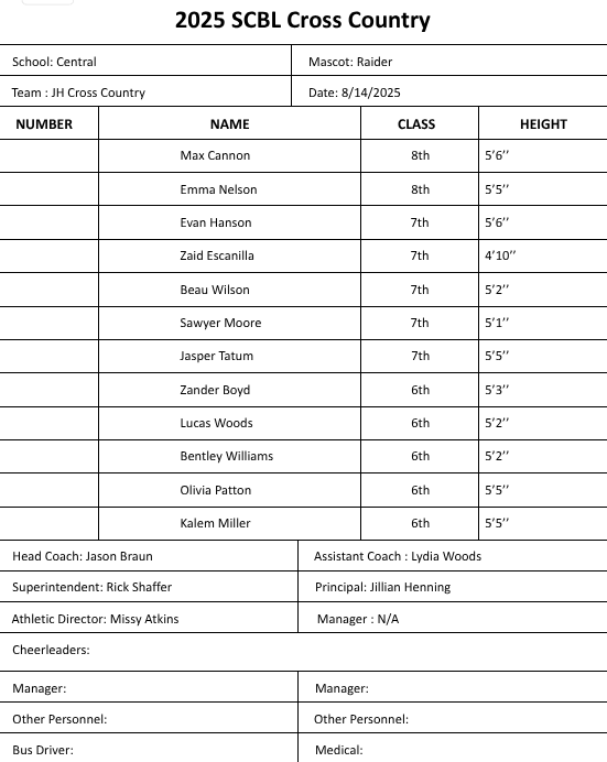 roster