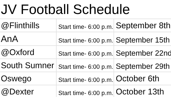 JV Schedule