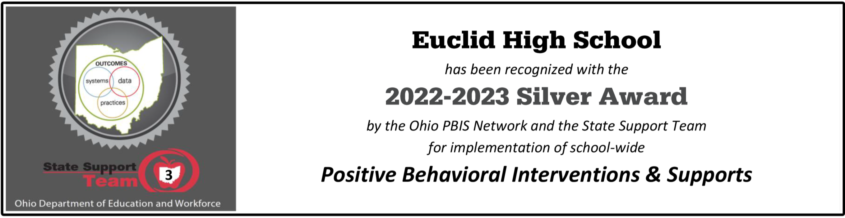 Euclid High School PBIS Silver Recognition