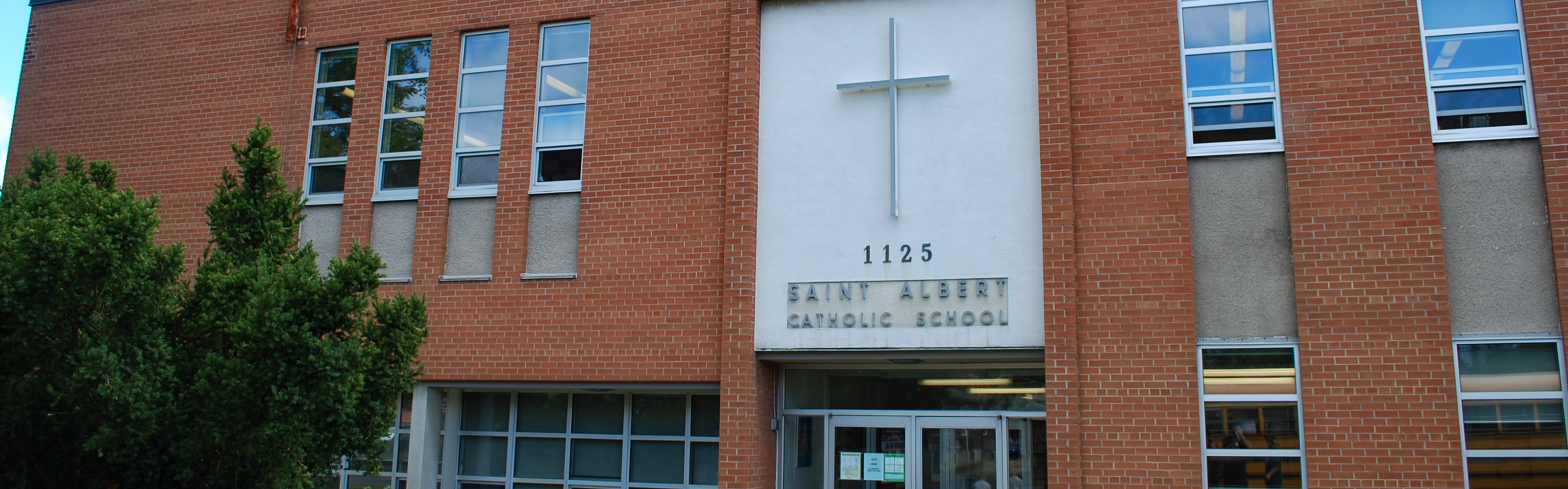 The front of the St. Albert Catholic School building.