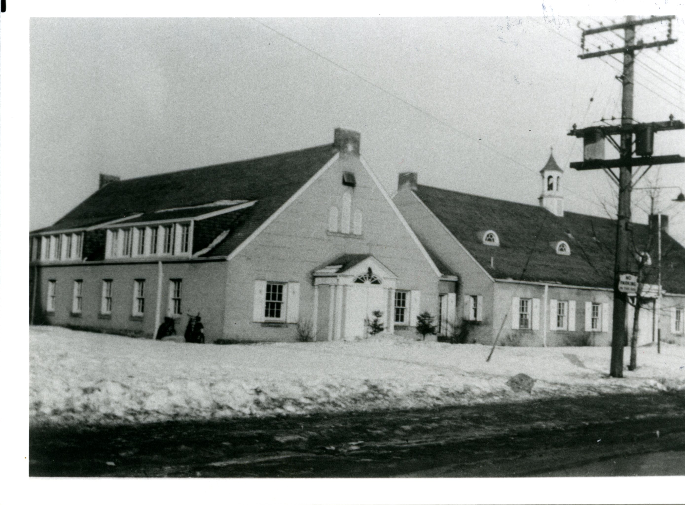 Black and white photo of old St. Anselm school building