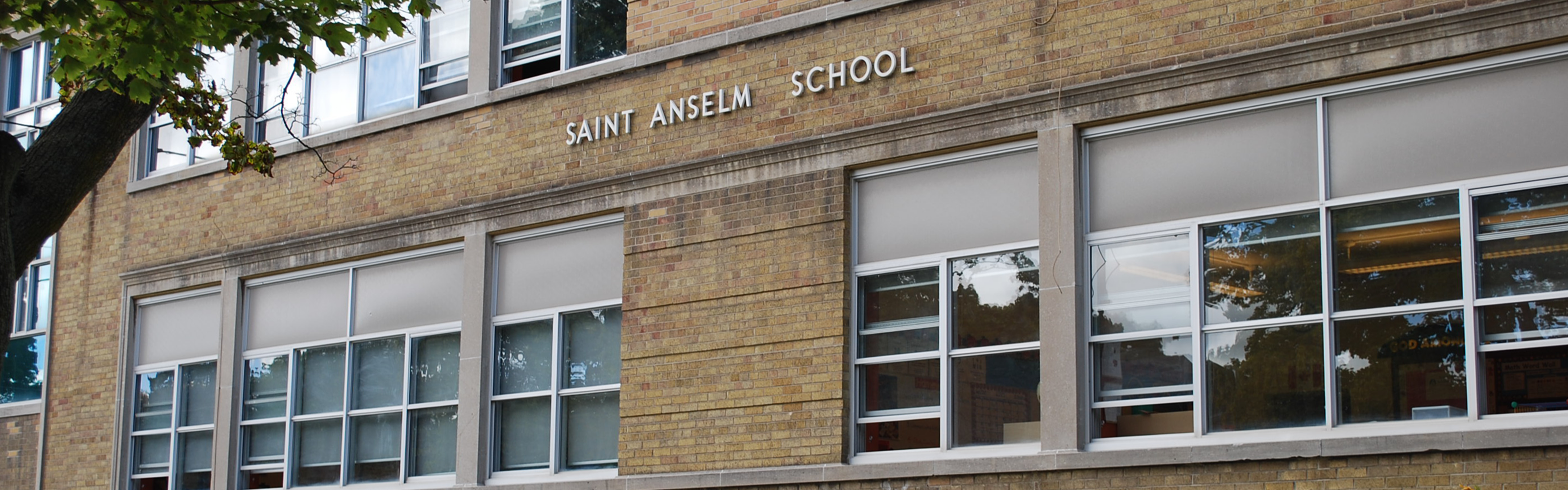 The front of the St. Anselm Catholic School building.