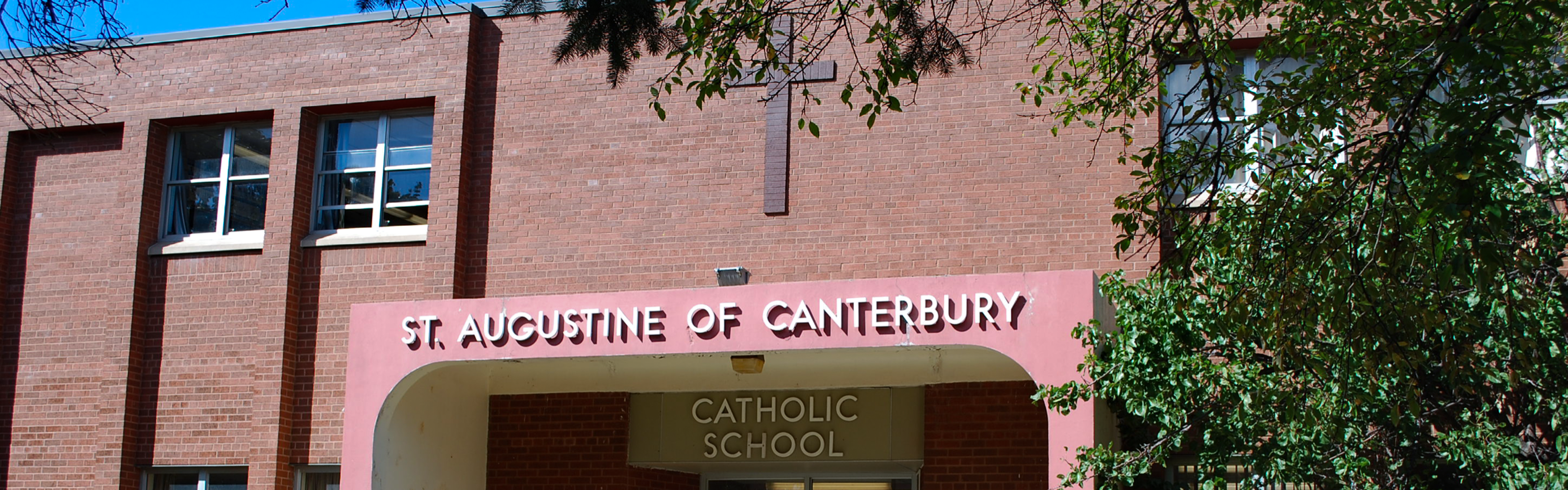 The front of the St. Augustine Catholic School building.