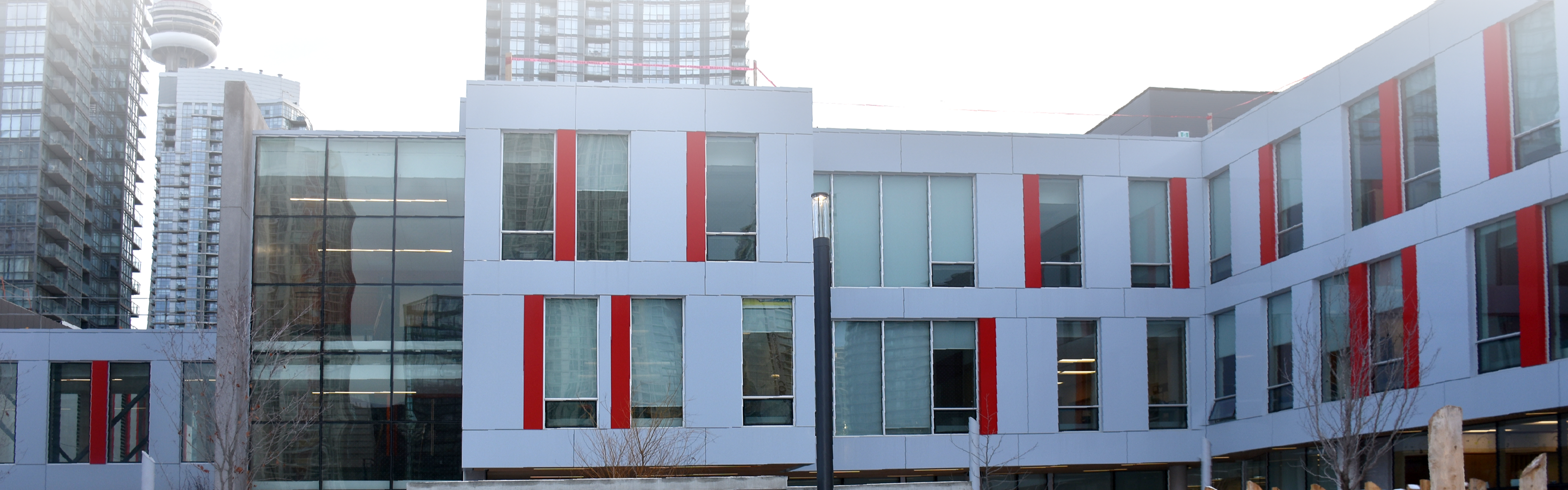 Front of Bishop Macdonell school building in downtown Toronto.