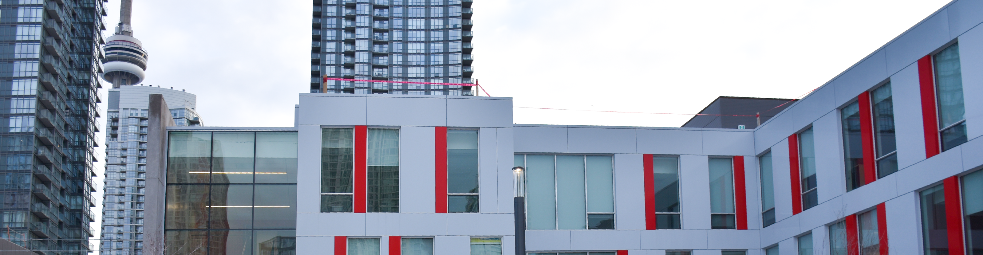 Front of Bishop Macdonell school building in downtown Toronto.