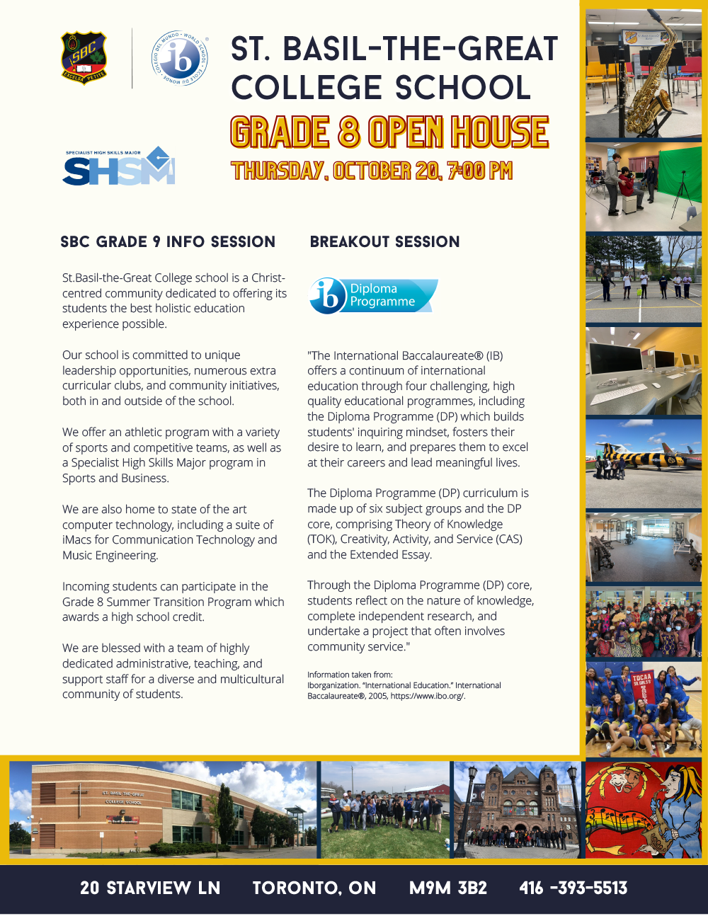 St. Basil-the-Great Open House flyer page 1