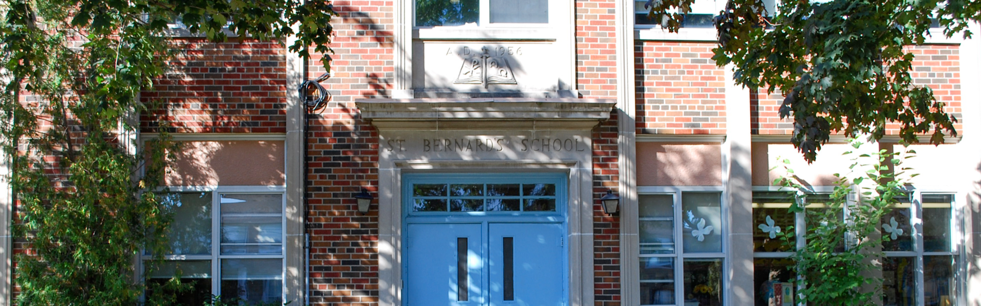 The front of St. Bernard's school building.