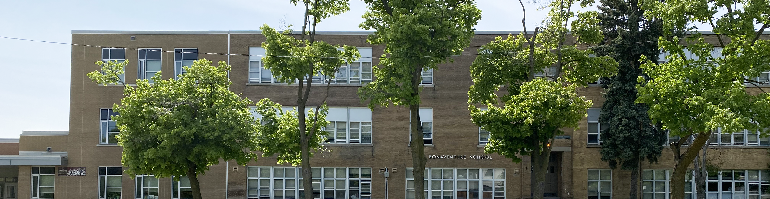 The front of the St. Bonaventure Catholic School building