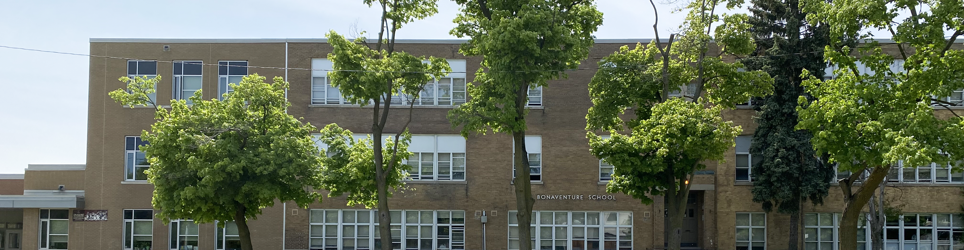 The front of St. Bonaventure's school building.