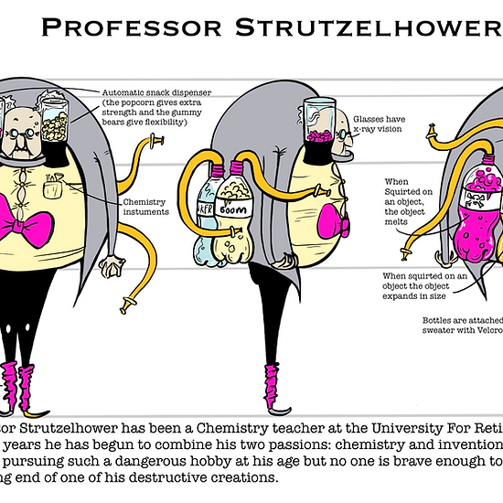 An illustration of Professor Strutzelhom