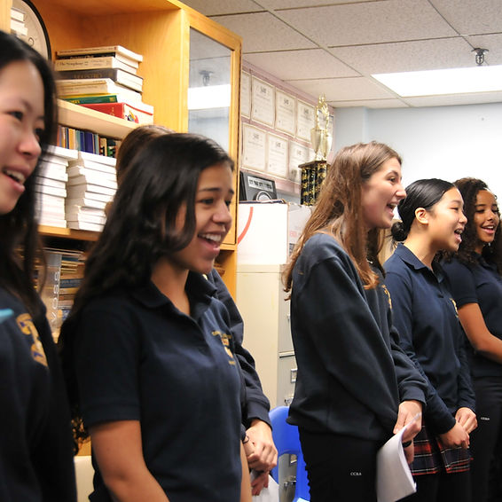 A group of vocal students practicing. 
