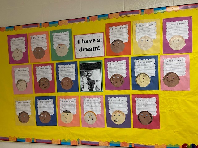 "I have a dream" collaborative art and writing display