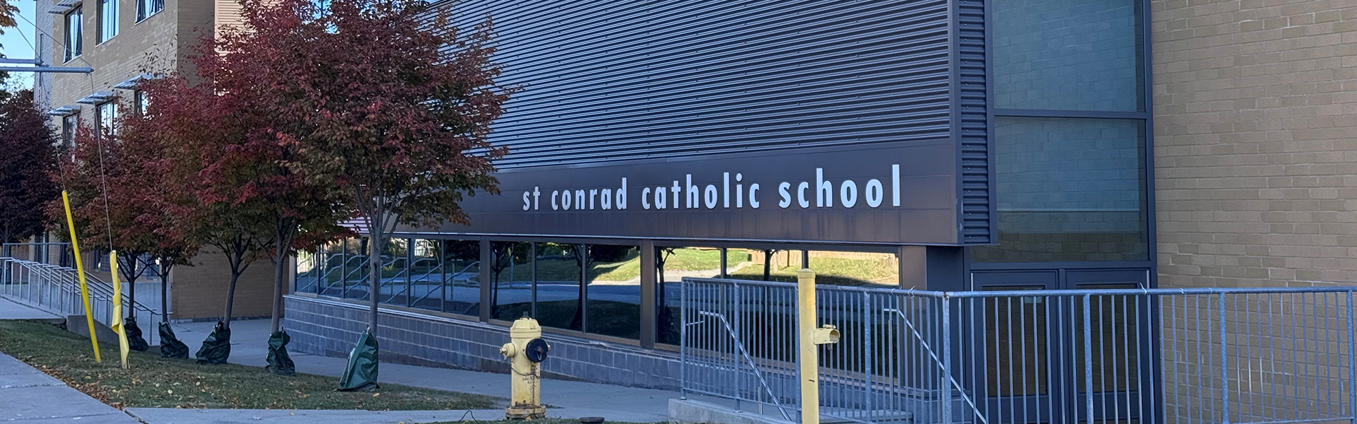 The front of the St. Conrad Catholic School building