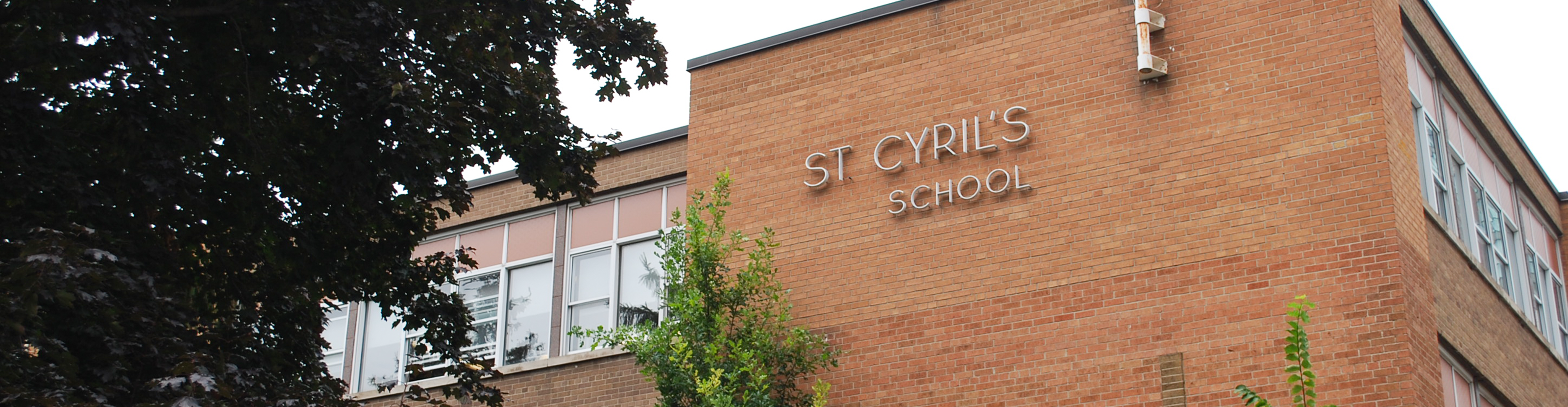 The front of the St. Cyril Catholic School building.