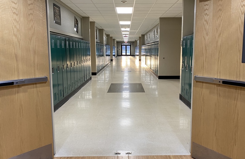 A photo of a hallway of the Emmanuel Christian School.