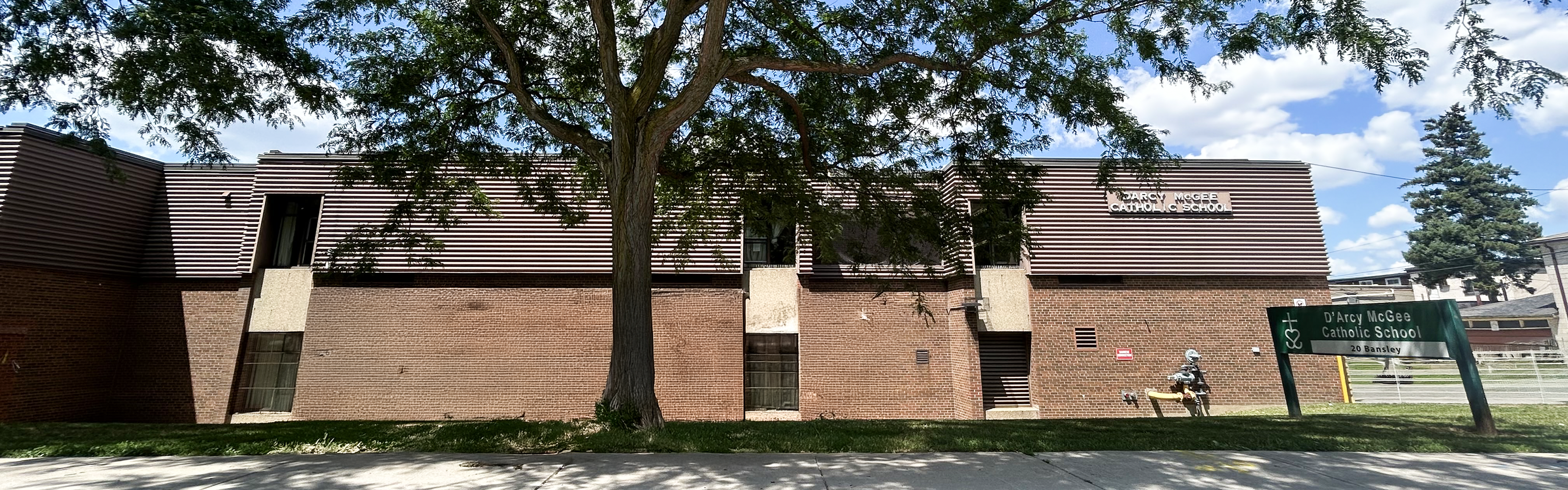 Front of the D'Arcy McGee Catholic School building