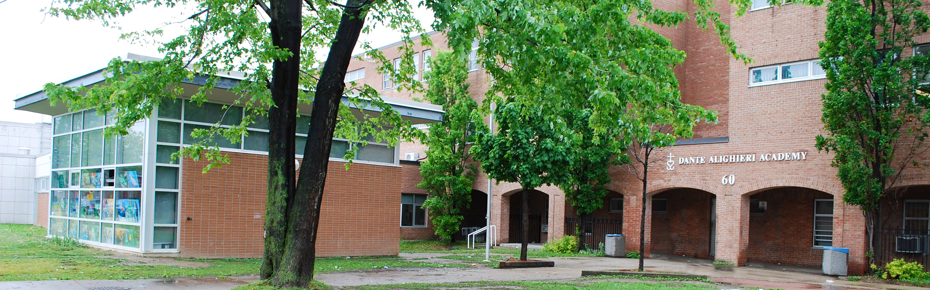 Front of the Dante Alighieri Academy Catholic Secondary School building