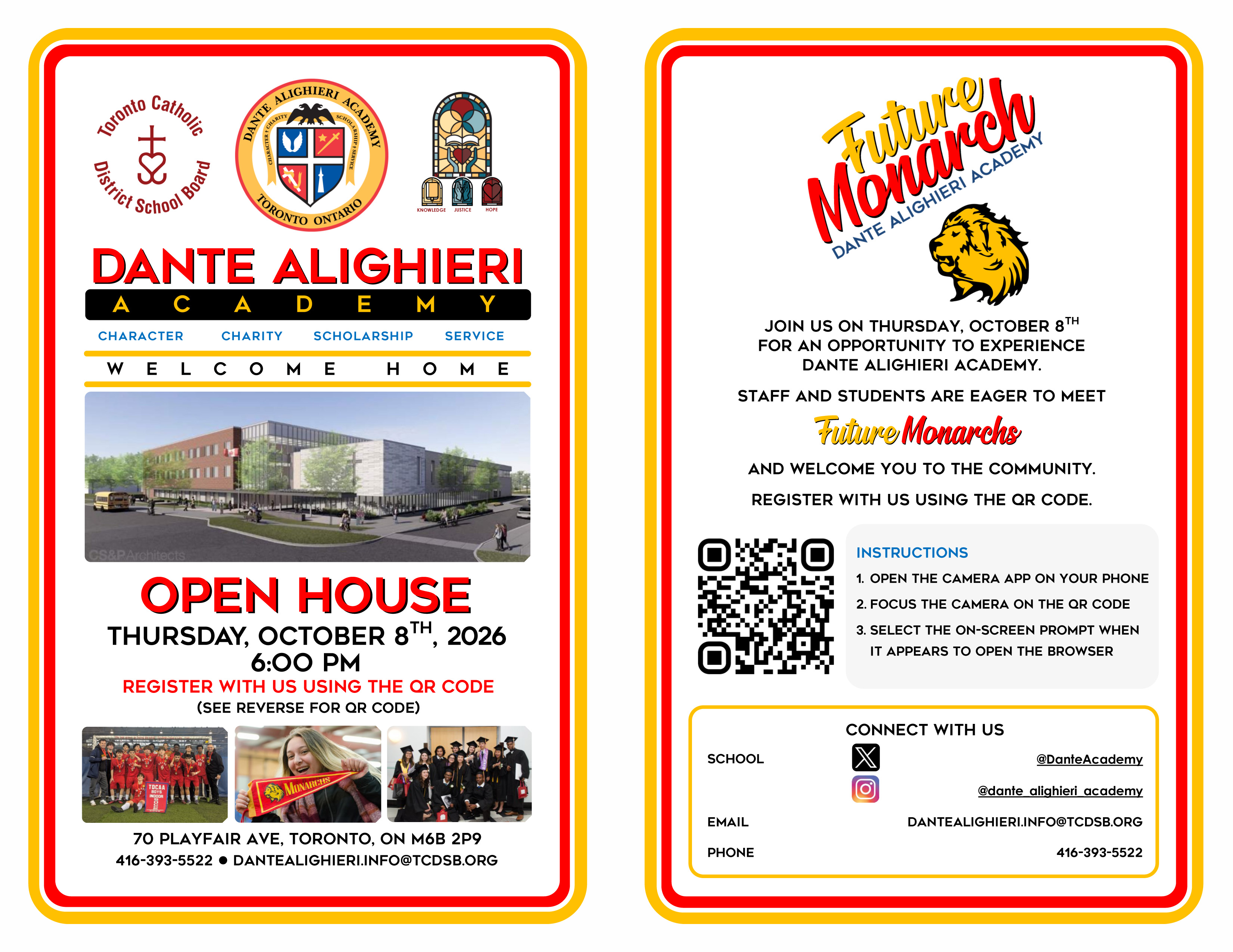 Dante Alighieri Academy | Open House Poster 2026
