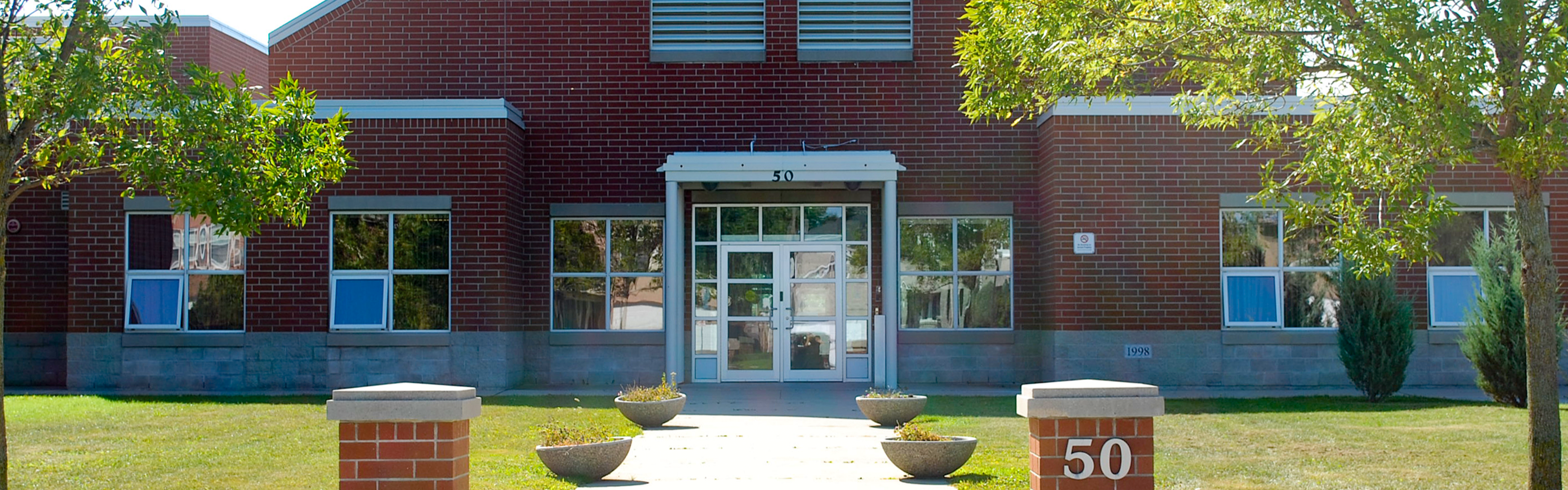 The front of the  St. Dominic Savio Catholic School building.