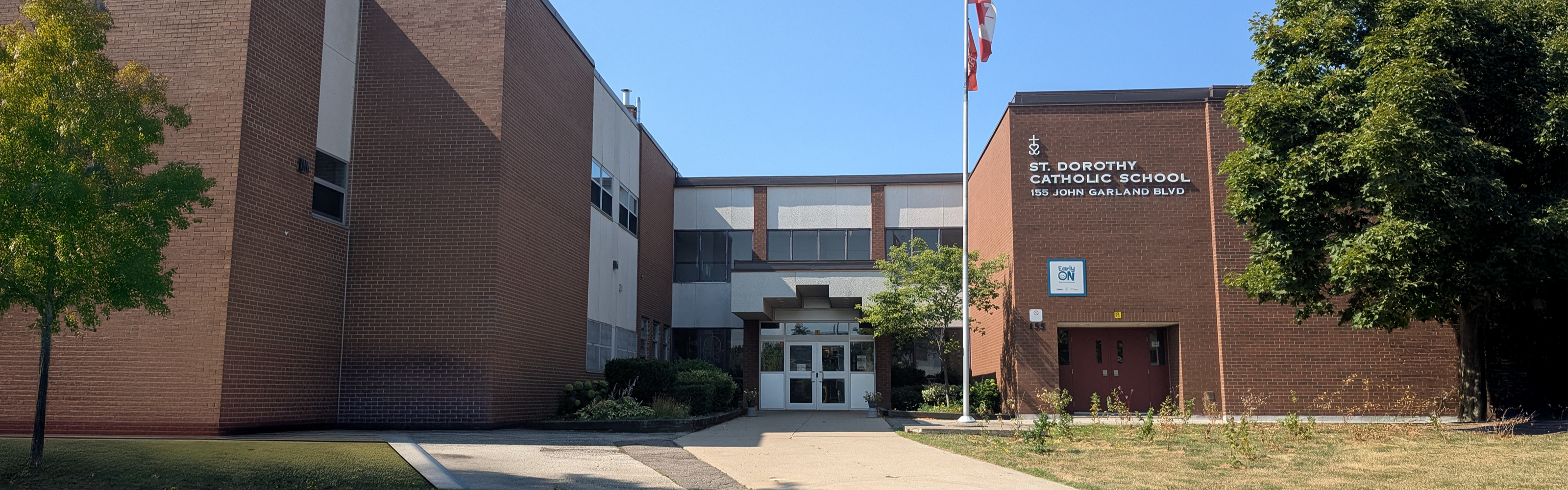 The front of the St. Dorothy Catholic School building.
