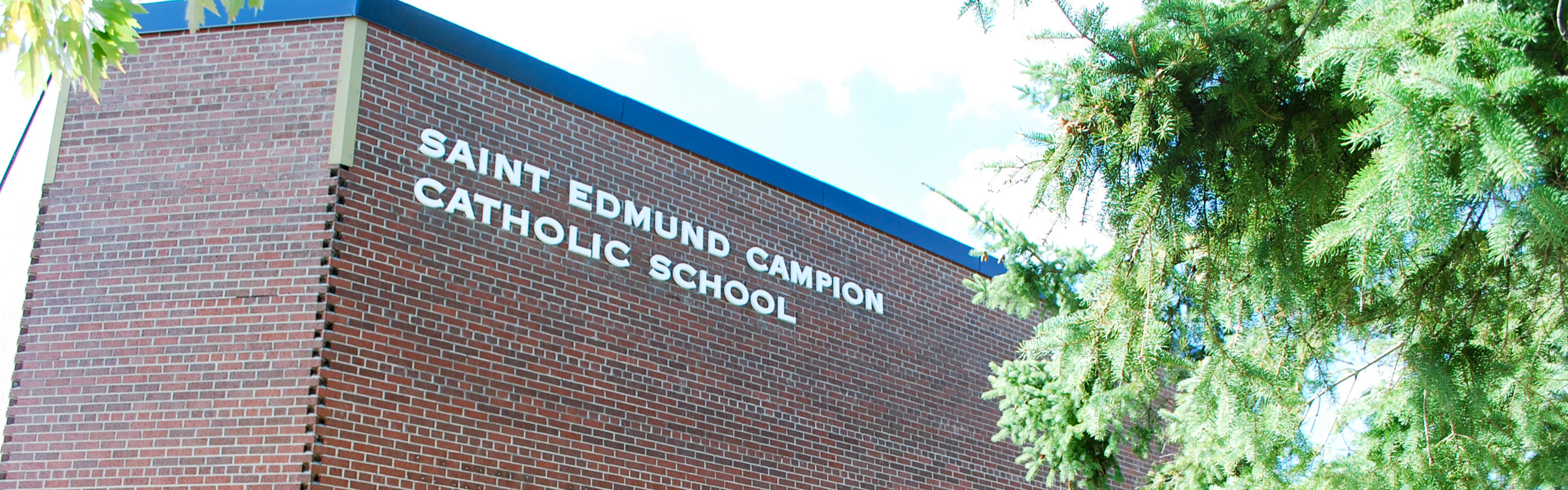 The front of the St. Edmund Campion Catholic School building.