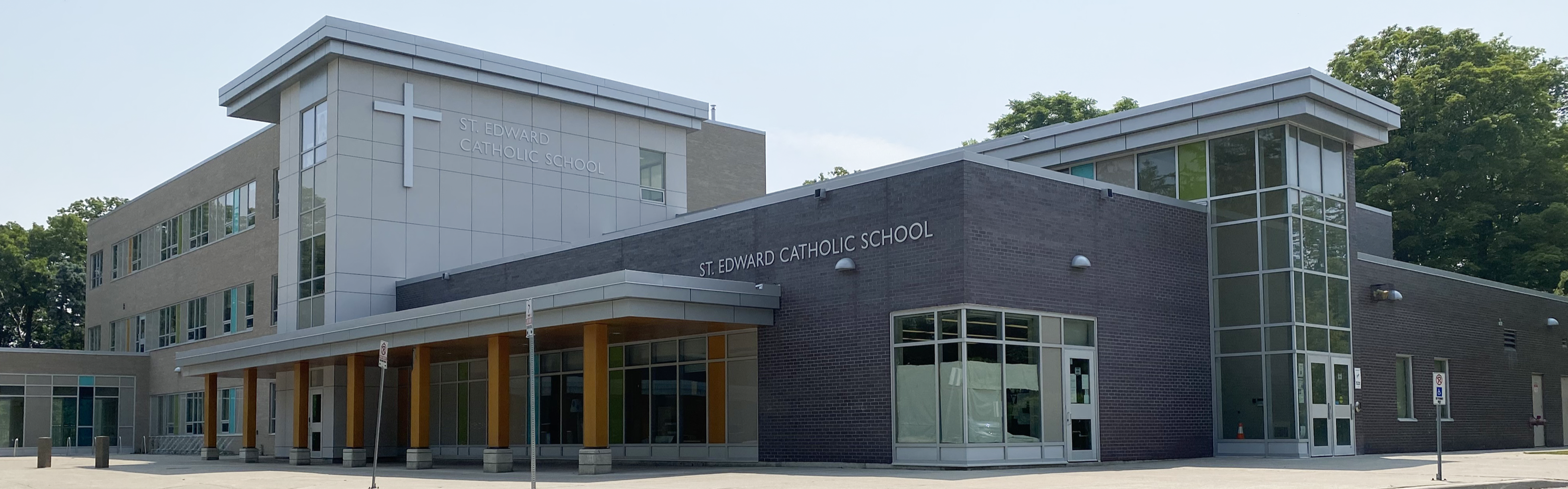 The front of the St. Edward Catholic School building.