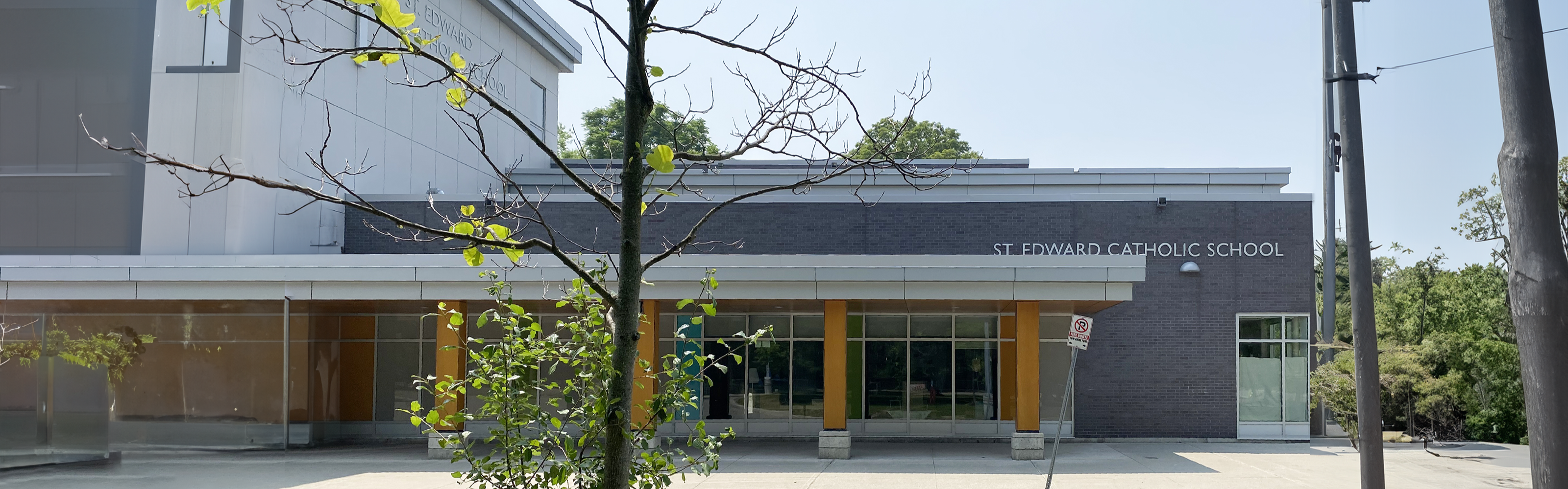 The front of the St. Edward Catholic School building.