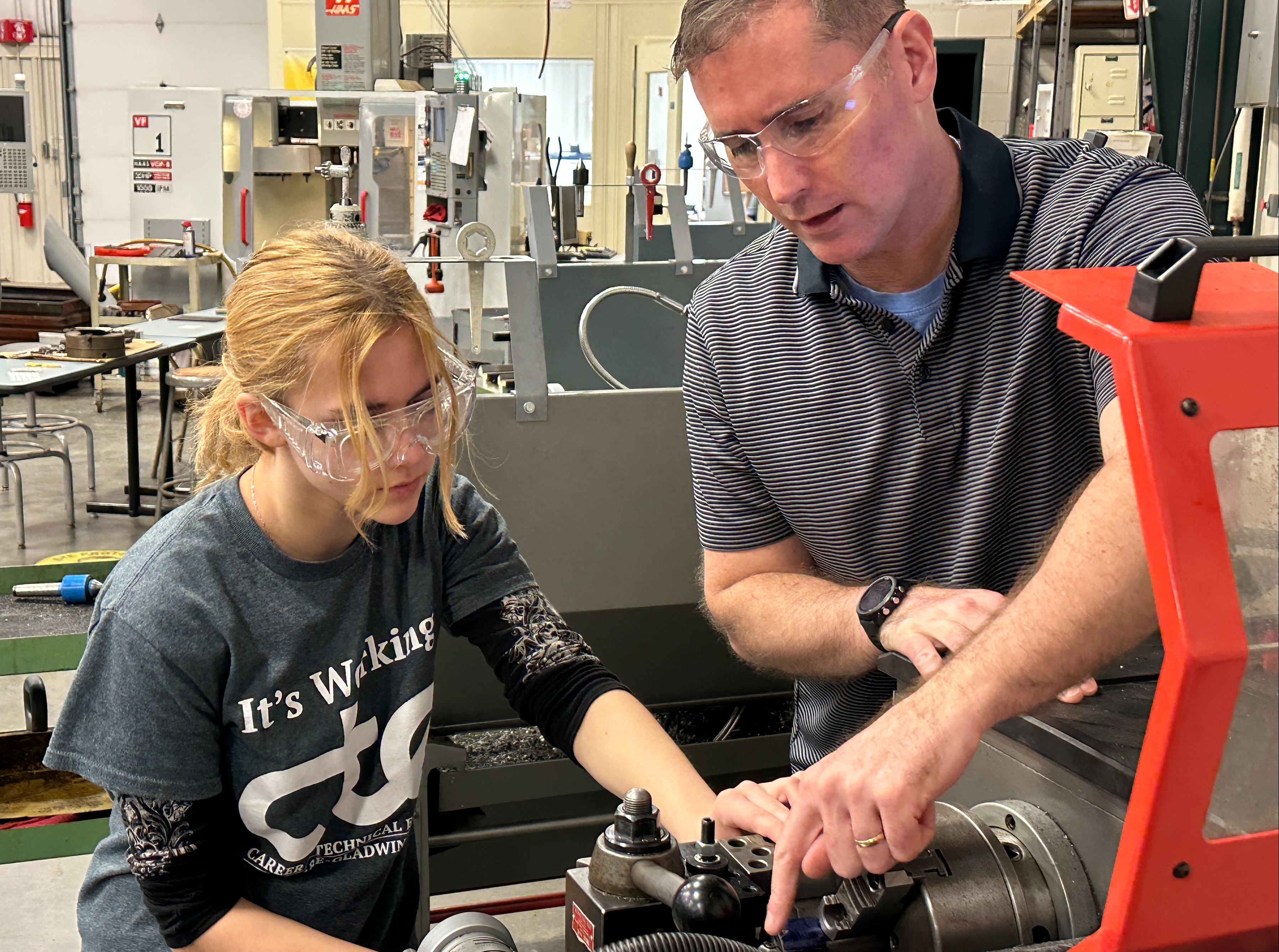 CTE Students learning from industry expert, Jess King.