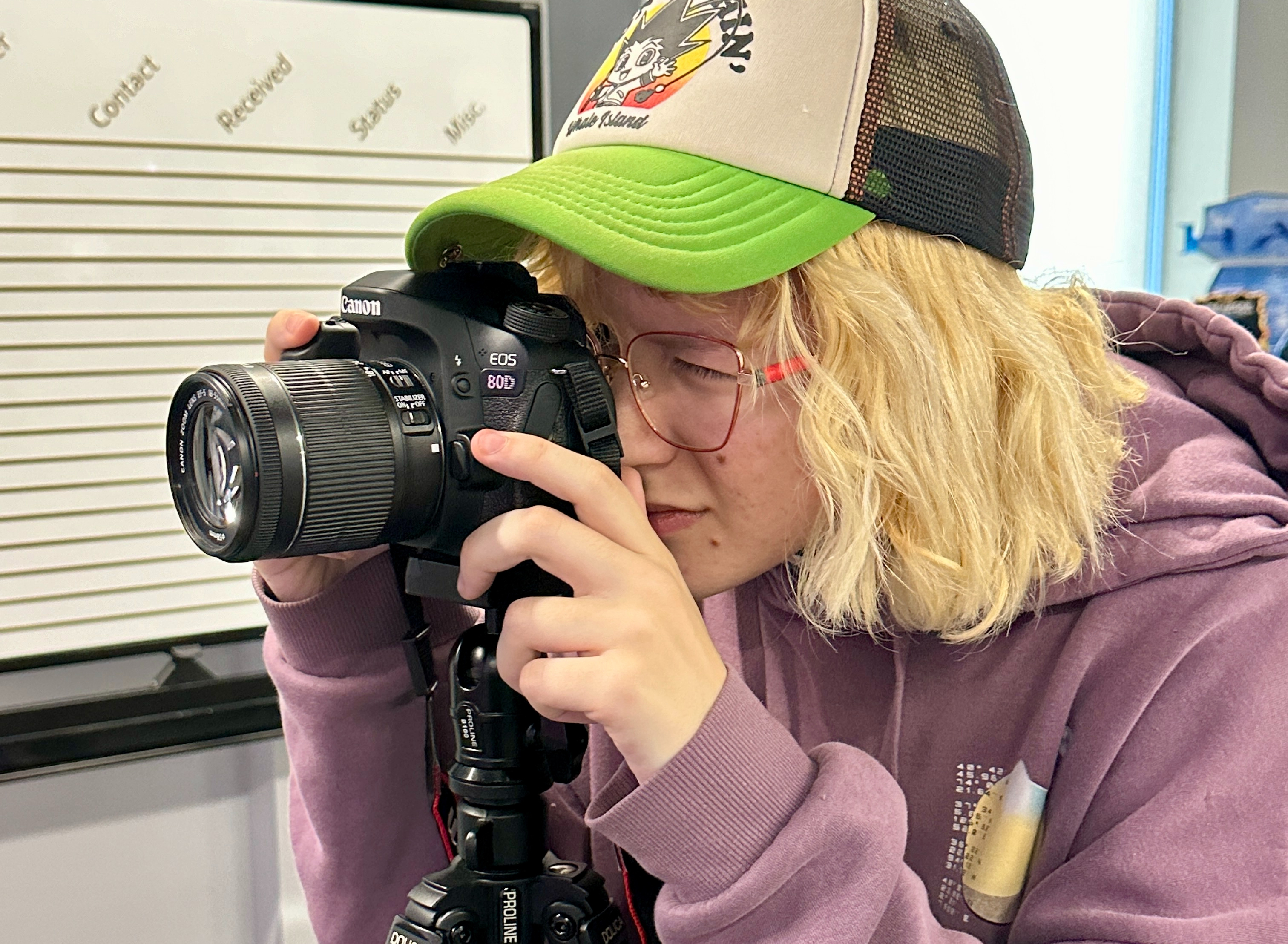 Student taking photos