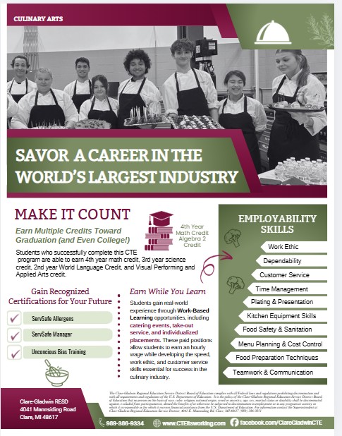 Culinary Arts flyer graphic
