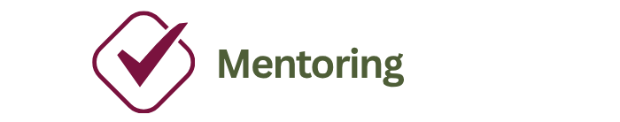 Check mark with text Mentoring