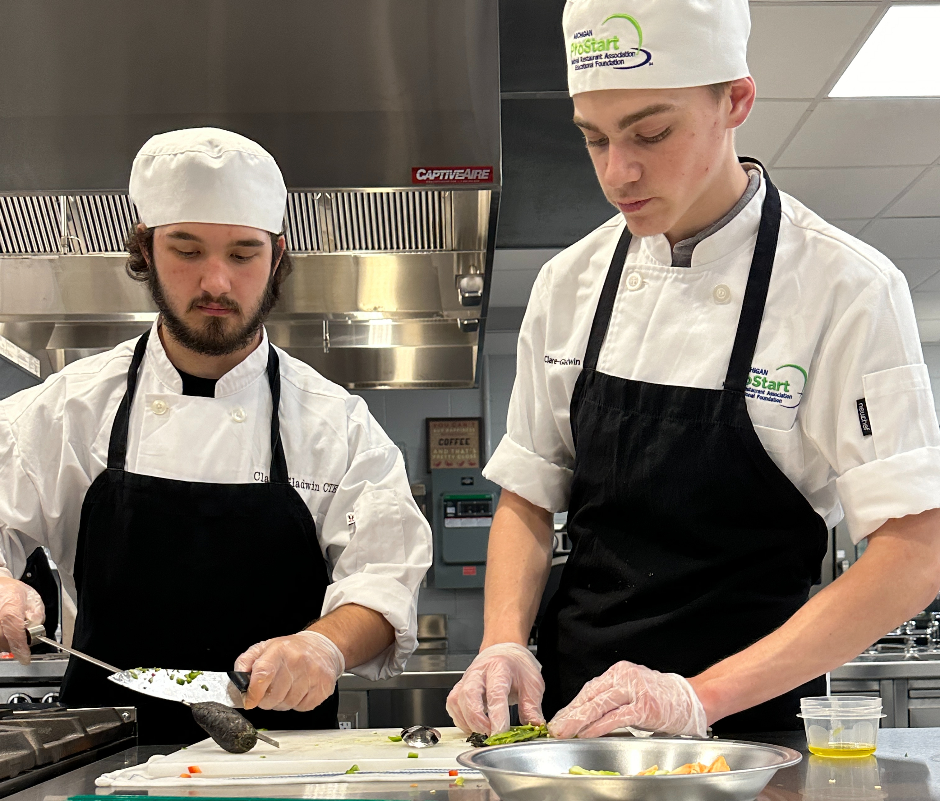 Culinary Students chopping vegtables