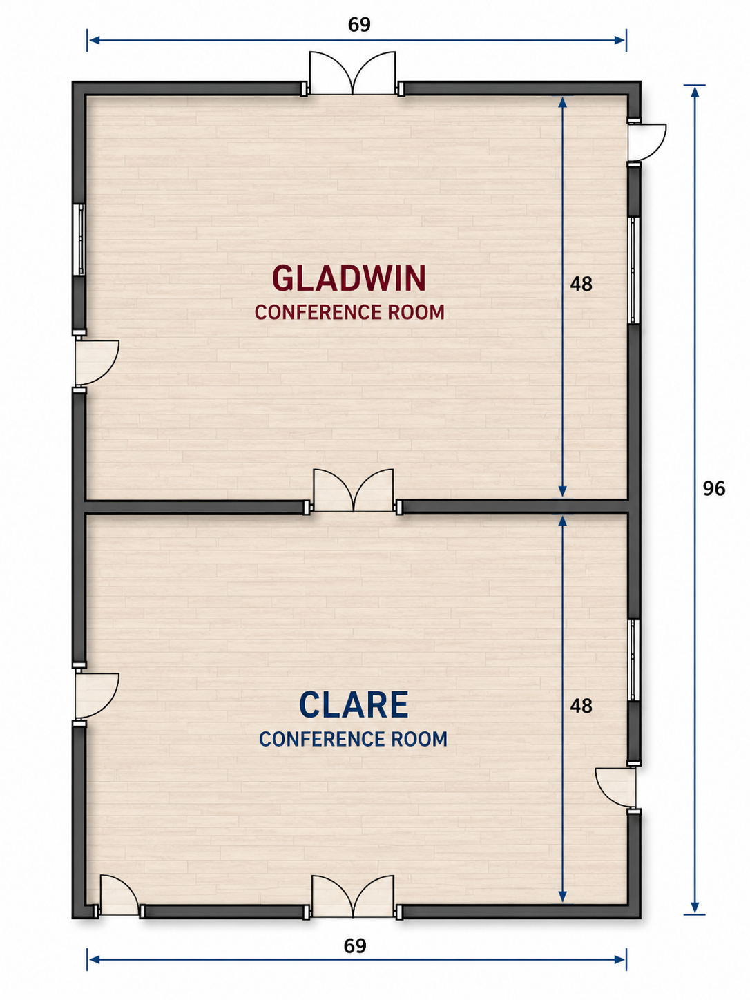 Dimensions of CTE Conference Rooms