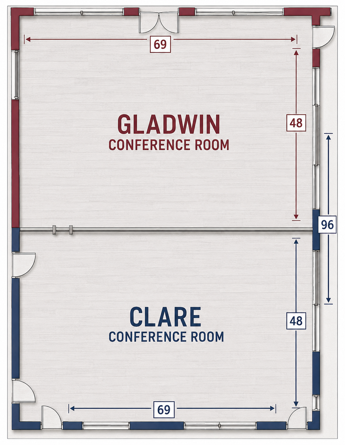 Dimensions of CTE Conference Rooms